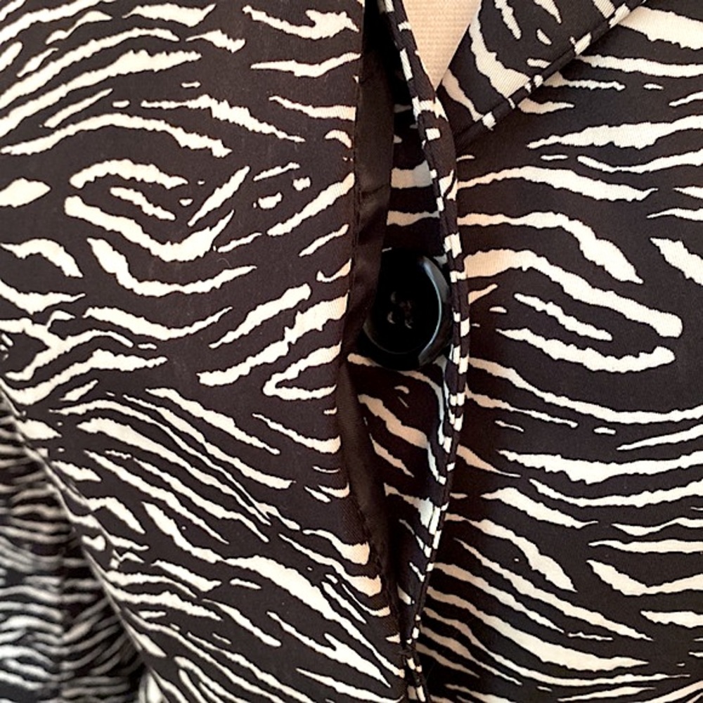 Sandro Studio Zebra Print SZ S Mob Wife Indie Sleaze Parisian Chic Trench Coat - Picture 4 of 13